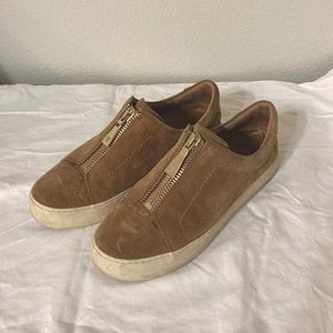 Frye Lena zip suede sneaker